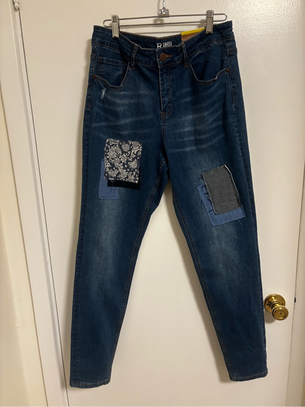 Vintage Sears Roebuck Women's Dark Blue Patchwork Jeans